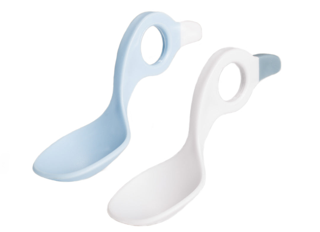 Prvá lyžička pre detičky ICan, sada 2 kusov - modro biela