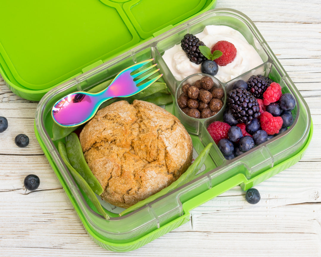 Mini nerezová vidličko-lyžička dúhová