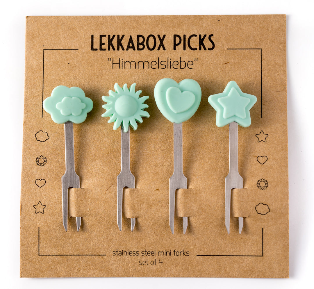 Set 4 dlhých nerezových napichovátok Lekkabox - láska nebeská