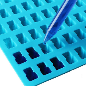 Silikónová forma na gumových medvedíkov s pipetou - modrá