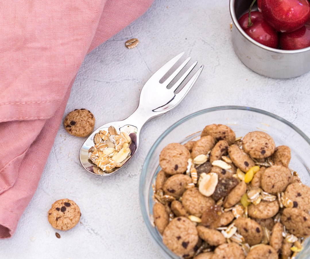 Mini nerezová vidličko-lyžička strieborná