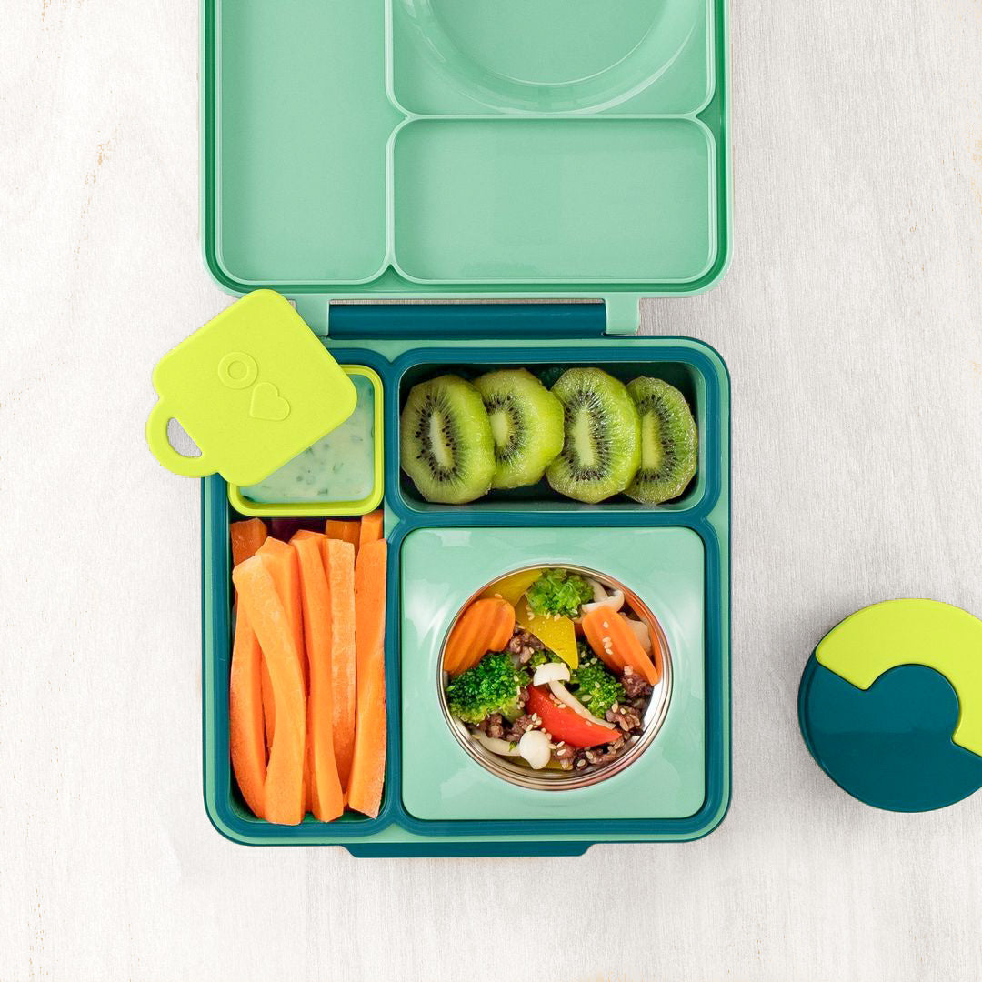 OmieDip - sada 2 silikónových dózičiek modrá a limetková