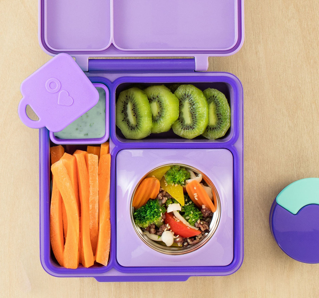 OmieDip - sada 2 silikónových dózičiek fialová a oranžová