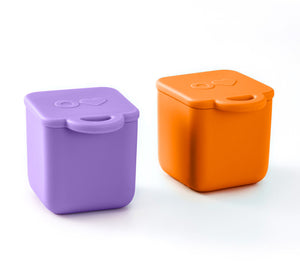 OmieDip - sada 2 silikónových dózičiek fialová a oranžová