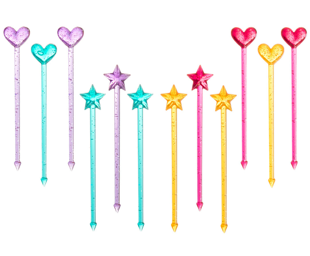 Napichovátka dlhé trblietavé srdiečka a hviezdičky