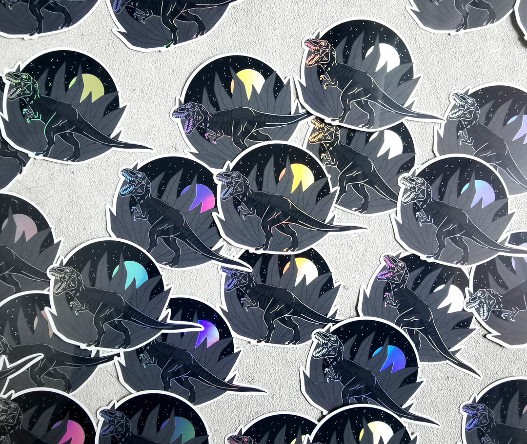 Holografická vodeodolná nálepka Dinosaurus