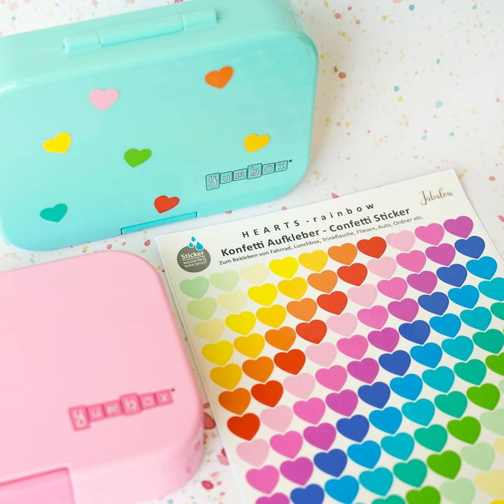 Vodeodolné nálepky Dúhové srdiečka